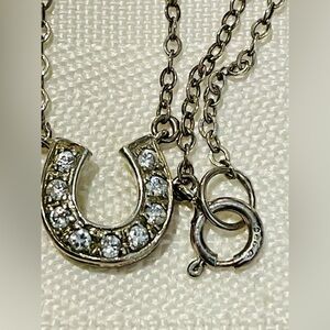 Silver horseshoe with CZ necklace 925 silver